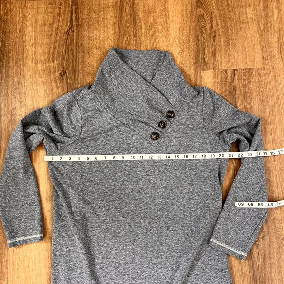 Soft Surroundings Gray Button Cowl Neck Tunic Top Sz M - Picture 5 of 10